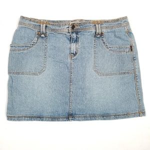 Jean Mini Straight Skirt Blue Denim Light Wash 12